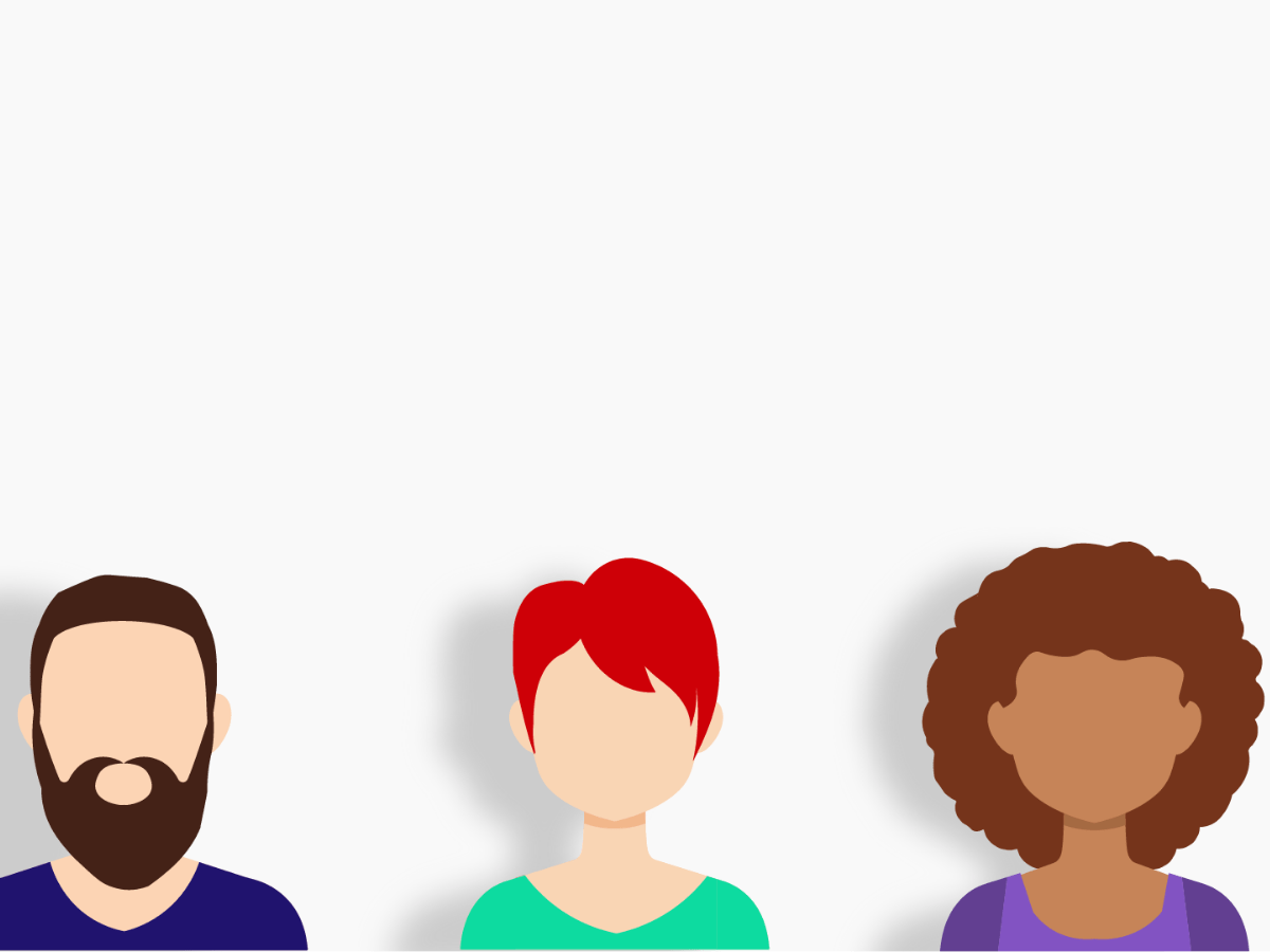 A graphic showing 3 different customer avatars